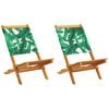 vidaXL Chaises de jardin pliantes lot de 8 vert tissu et bois massif