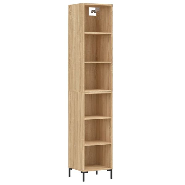 vidaXL Buffet haut Ch&ecirc;ne sonoma 34,5x32,5x180 cm Bois d'ing&eacute;nierie