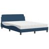 vidaXL Lit avec matelas Dover bleu 140x200 cm tissu