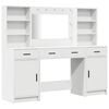vidaXL Ensemble de table de maquillage avec LED 3 pc Blanc