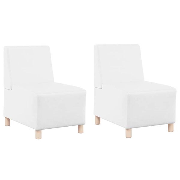 vidaXL Unit&eacute; de Sofa Modulaire Sans Accoudoirs 2 pcs Blanc