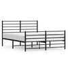 vidaXL Cadre de lit m&eacute;tal sans matelas avec pied de lit noir 140x200cm
