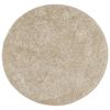 vidaXL Tapis ISTAN &agrave; poils longs aspect brillant beige &Oslash; 120 cm