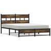 vidaXL Cadre de lit en m&eacute;tal sans matelas ch&ecirc;ne fum&eacute; 140x190 cm