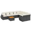 vidaXL Salon de jardin 9 pcs avec coussins noir r&eacute;sine tress&eacute;e