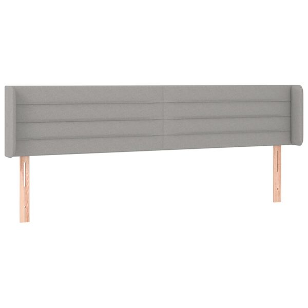 vidaXL T&ecirc;te de lit avec oreilles Gris clair 183x16x78/88 cm Tissu