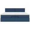 VidaXL Cadre de lit ottoman avec matelas bleu 200x200cm tissu