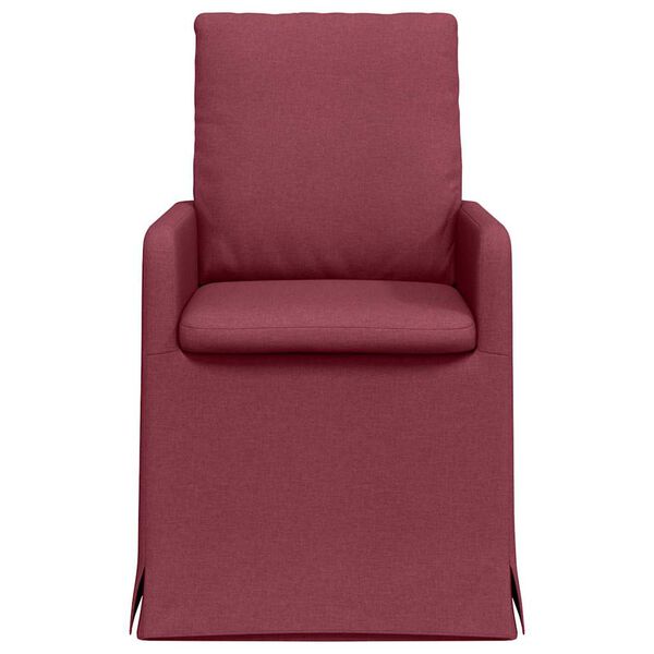 vidaXL Chaises de salle &agrave; manger 2 pcs Bordeaux 57 x 67 x 98 cm tissu
