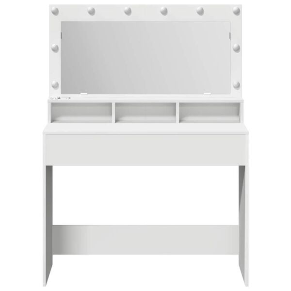 vidaXL Table de Toilette Blanc 100 x 41 x 135 cm Bois d'ing&eacute;nierie