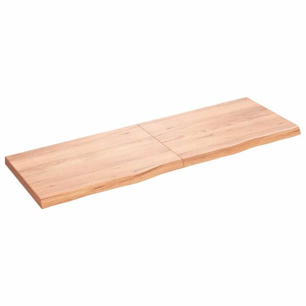 vidaXL Dessus de table marron clair bois ch&ecirc;ne massif trait&eacute;
