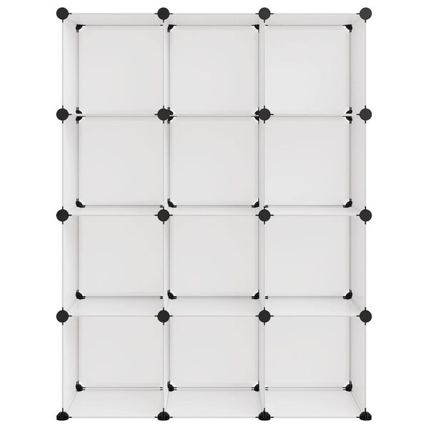 vidaXL Cubes de rangement 12 pcs Transparent PP