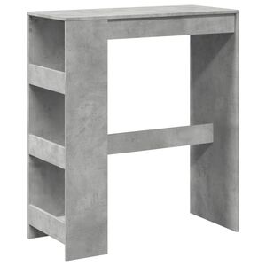 vidaXL Table de bar avec &eacute;tag&egrave;res gris b&eacute;ton bois d'ing&eacute;nierie