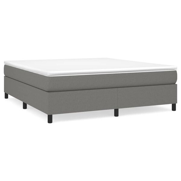 vidaXL Sommier &agrave; lattes de lit avec matelas Gris fonc&eacute; 160x200cm Tissu