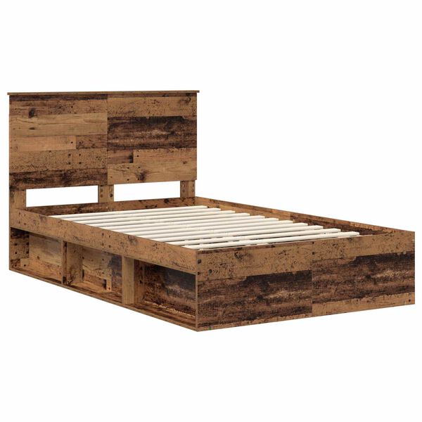 vidaXL Cadre de lit Bois ancien 120 x 190 cm Bois de pin massif