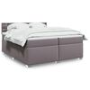 vidaXL Sommier &agrave; lattes de lit avec matelas Gris 200x200 cm Similicuir