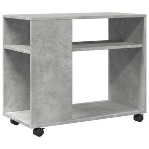 vidaXL Table d'appoint avec roues gris b&eacute;ton bois d'ing&eacute;nierie