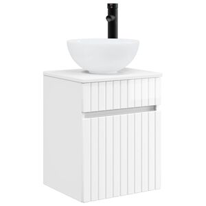 vidaXL Meuble de lavabo mural Blanc brillant 39 x 35 x 63 cm