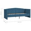 vidaXL Lit avec matelas et &eacute;clairage USB Bleu Velours 90x200 cm