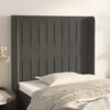 vidaXL Tête de lit avec oreilles Gris foncé 93x16x118/128 cm Velours
