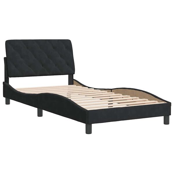 vidaXL Cadre de lit sans matelas noir 100x200 cm velours