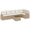 vidaXL Ensemble de canap&eacute; de jardin 7 pc Beige polyrotin