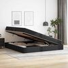 vidaXL Lit avec rangement et matelas avec matelas 2 pcs Noir Cuir