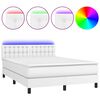 vidaXL Sommier &agrave; lattes de lit avec matelas et LED Blanc 140x190 cm