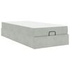 vidaXL Cadre de lit avec matelas avec matelas 2 pcs Gris clair Velours