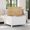 vidaXL Table basse Blanc et marron miel 79,5 x 79,5 x 49 cm