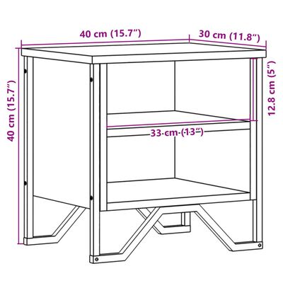 vidaXL Table de chevet Chêne sonoma 40 x 30 x 40 cm Aggloméré