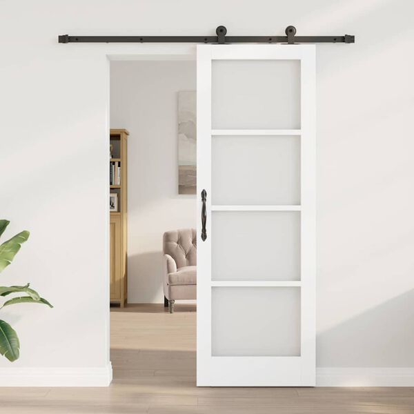vidaXL Porte coulissante ORKDAL Blanc et Noir 73,5 x 211 cm