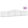 vidaXL Paniers &agrave; gabions arqu&eacute;s 3 pcs 400x30x60/80 cm Fer galvanis&eacute;