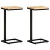 vidaXL Tables d'appoint 2 pcs 31,5x24,5x64,5 cm Bois de manguier brut