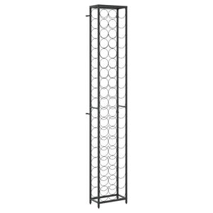 vidaXL Casier &agrave; bouteilles de 57 bouteilles noir 34x18x200cm fer forg&eacute;