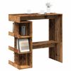 vidaXL Table de bar étagère de rangement vieux bois 100 x 48 x 101,5cm