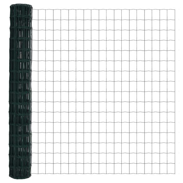 vidaXL Cl&ocirc;ture Euro Vert 1,5 x 10 m Fer rev&ecirc;tu de PVC