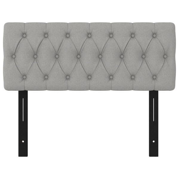 vidaXL T&ecirc;te de lit Gris clair 100 x 7 x 78/88 cm Tissu