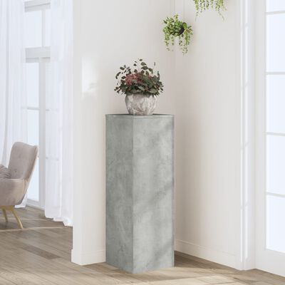 vidaXL Support pour plantes gris béton 33x33x100 cm bois d'ingénierie