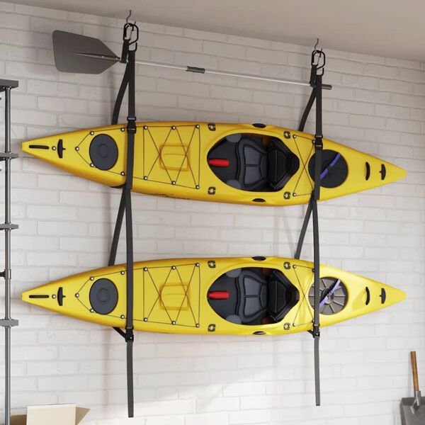 vidaXL Sangles de rangement doubles kayak avec clips de pagaie 50 kg