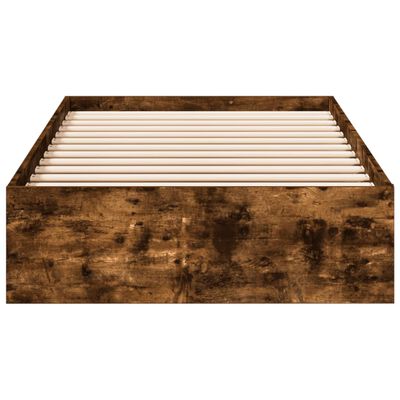 vidaXL Cadre de lit et tiroirs chêne fumé 90x190 cm bois d'ingénierie