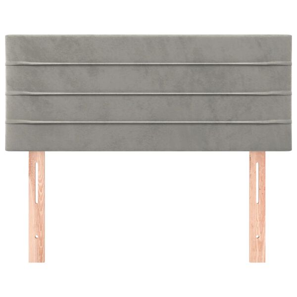 vidaXL T&ecirc;te de lit Gris clair 100x5x78/88 cm Velours