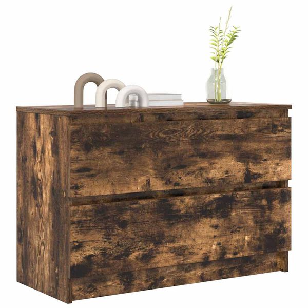 vidaXL Meuble TV ch&ecirc;ne fum&eacute; 80x35x54 cm bois d'ing&eacute;nierie