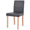 vidaXL Table et chaises 5 pcs Cuir synth&eacute;tique Ch&ecirc;ne Noir