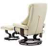 vidaXL Fauteuil de massage inclinable Cr&egrave;me Similicuir et bois courb&eacute;