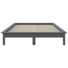 vidaXL Cadre de lit sans matelas gris 160x200 cm bois massif