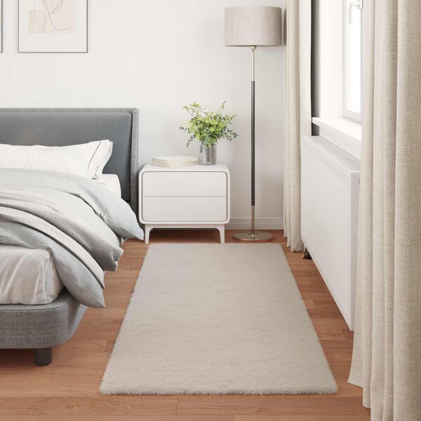 vidaXL Tapis en Fourrure Synthétique de Lapin Olite Beige 80 x 200 cm