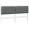 vidaXL T&ecirc;te de lit capitonn&eacute;e Blanc et gris clair 200 cm Pin massif