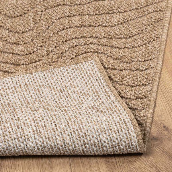 vidaXL Tapis de surface Carr&eacute; HUARTE Naturel 120 x 120 cm Polyester