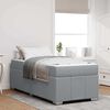 vidaXL Cadre de lit avec matelas Gris clair 90 x 200 cm tissu