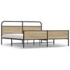 vidaXL Cadre de lit en m&eacute;tal sans matelas ch&ecirc;ne fum&eacute; 183x213 cm